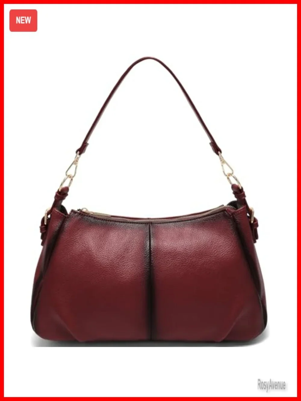 Vegan Leather Hobo Satchel Shoulder Bag with Multiple Pockets